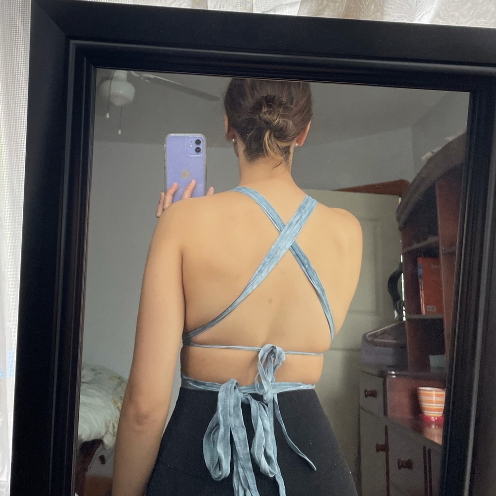 blue tie up top - Picture 3 of 3